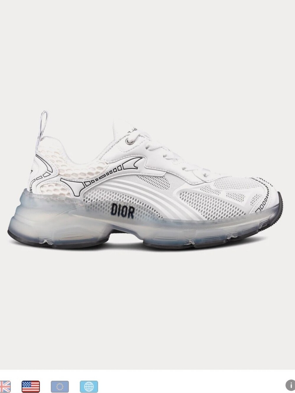 $1,250 Dior Vibe Oblique Sneaker Technical Fabric Leather EU 41 US 10.5 BNIB